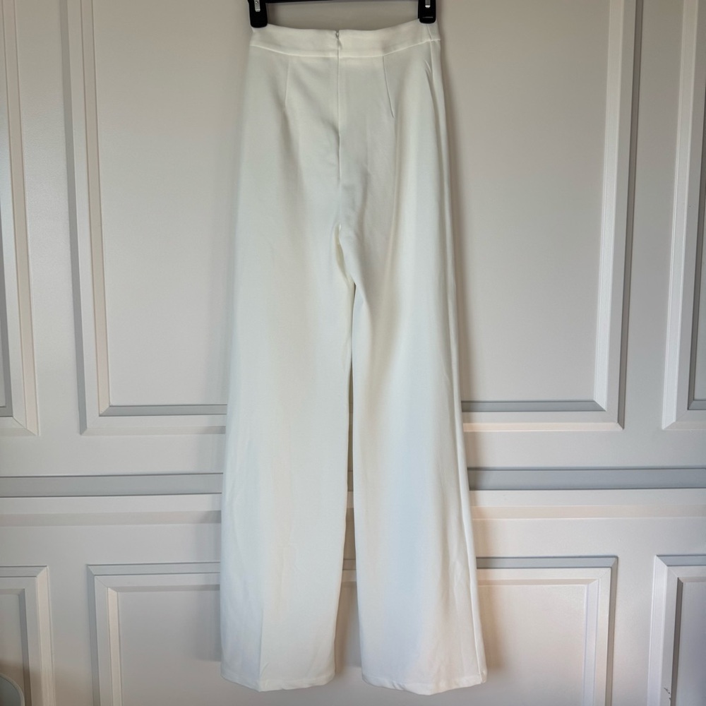 NWT Fashion Nova Victoria High Waisted White Dress Pants Size XS w/ Back Zipper - Picture 3 of 12